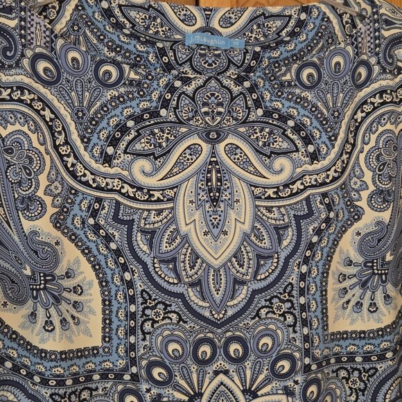 J. McLAUGHLIN Dress‎ XS Marianne Blue Paisley Catalina Cloth Wrinkle Resistant - Picture 7 of 16